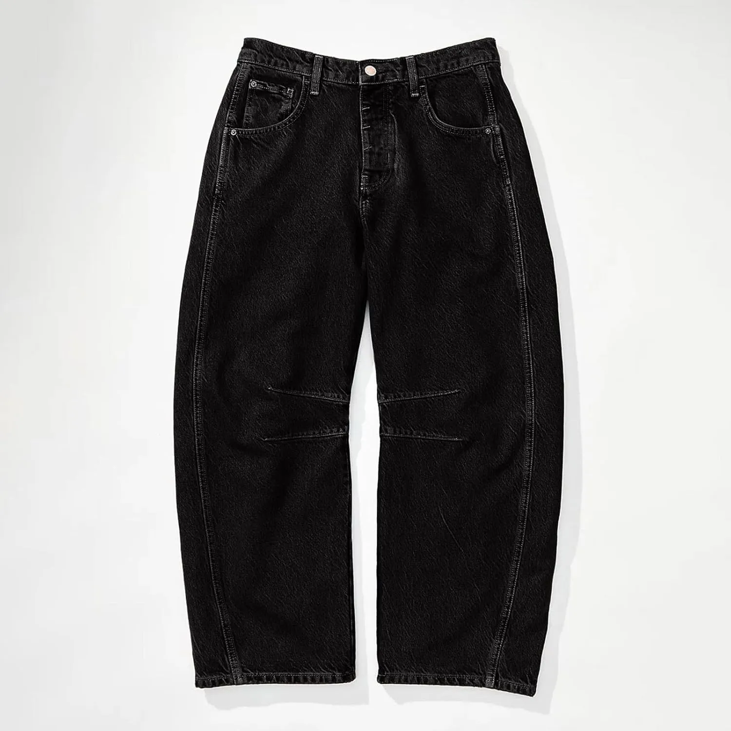 sdbrld Boyfriend Barrel Jeans Women,Womens Baggy Mid Rise Jeans Wide Leg Y2k Denim Harem Cropped Pant Vintage Barrel Jeans