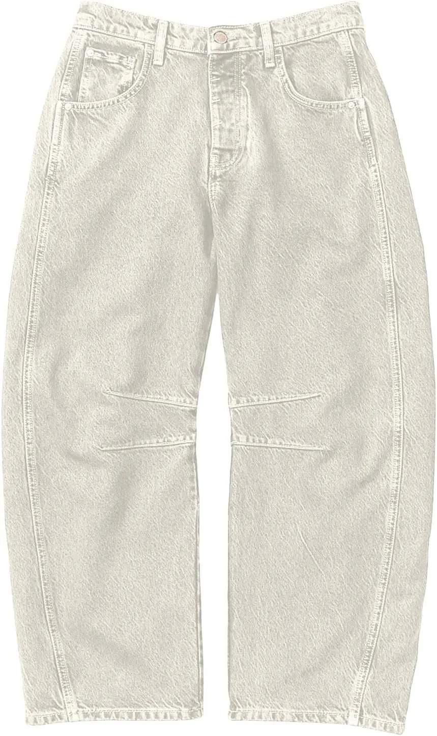sdbrld Boyfriend Barrel Jeans Women,Womens Baggy Mid Rise Jeans Wide Leg Y2k Denim Harem Cropped Pant Vintage Barrel Jeans