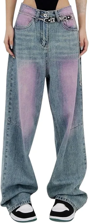 sdbrld Boyfriend Barrel Jeans Women,Womens Baggy Mid Rise Jeans Wide Leg Y2k Denim Harem Cropped Pant Vintage Barrel Jeans