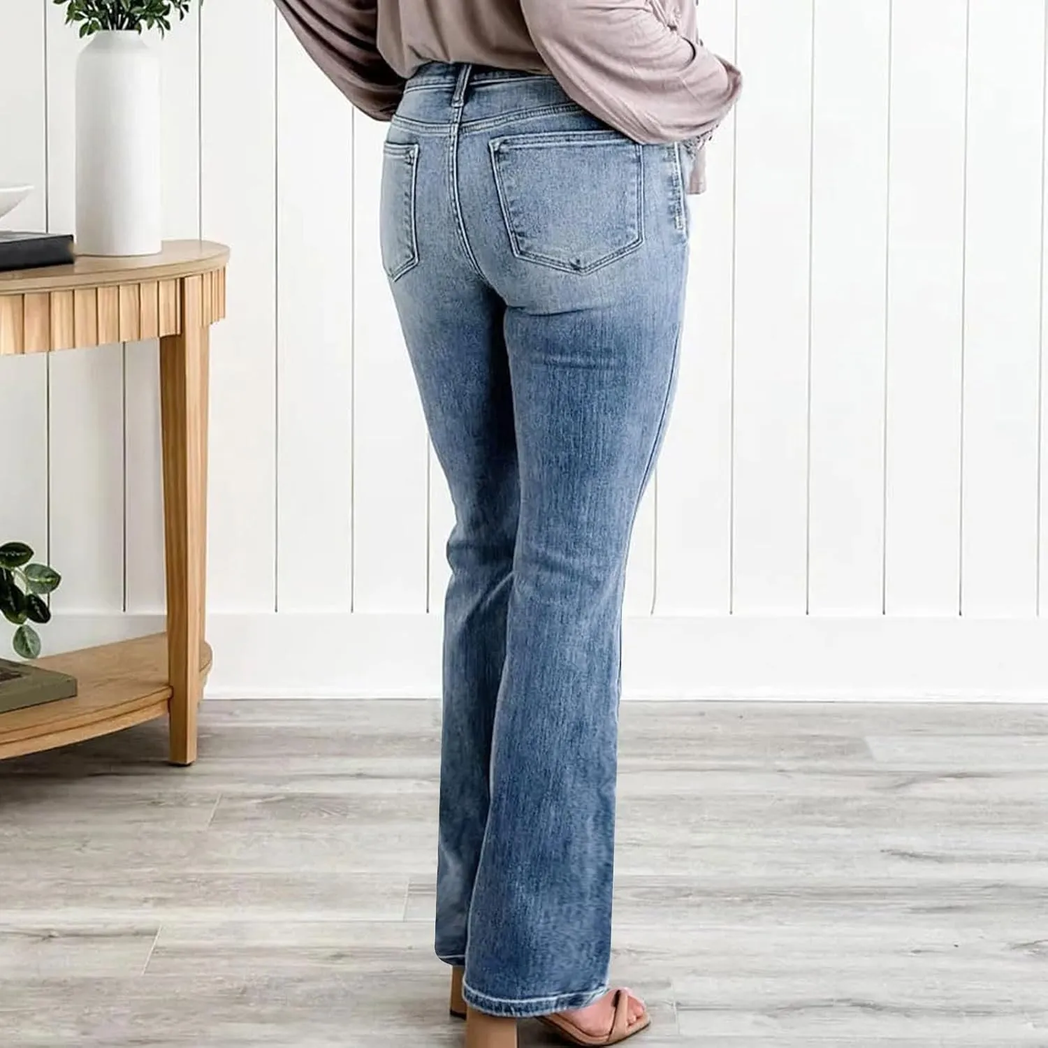 sdbrld Jeans for Women Baggy Mid Rise Barrel Jeans Wide Leg Mid Waist Cropped Denim Pants Y2k Boyfriend Jeans with Pockets