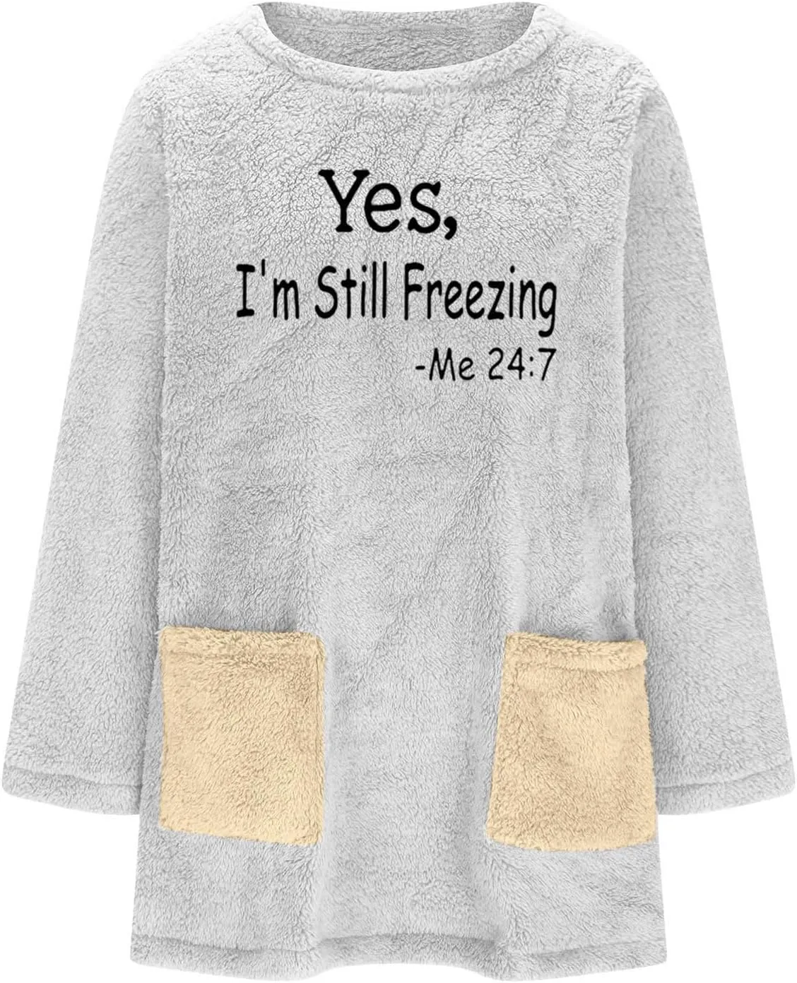 Sherpa Sweatshirts For Women Trendy 2024 Warm Fall Winter Fuzzy Fleece Pullover Tops Cute Sweater Loungewear