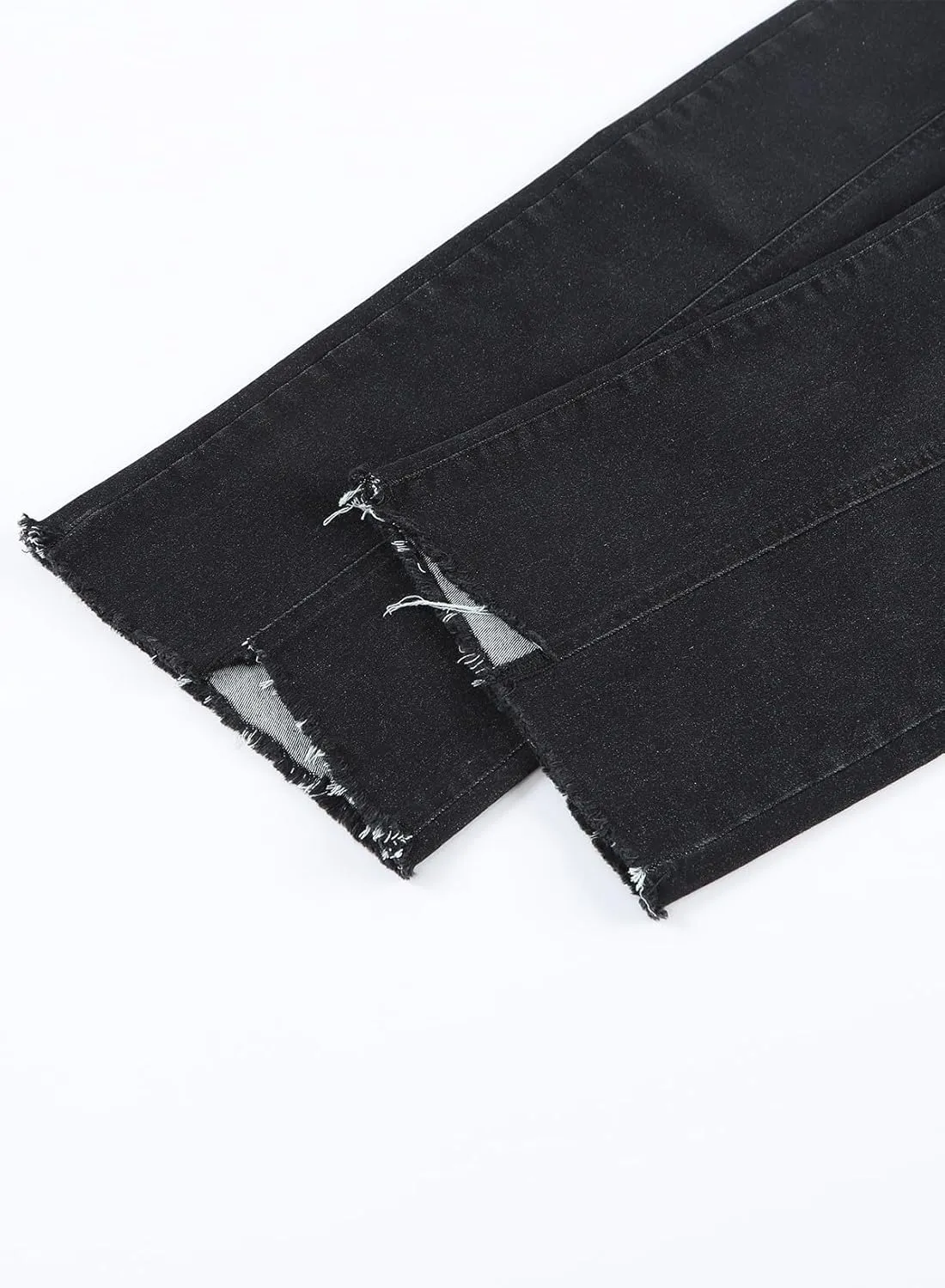 Sidefeel Women's Jeans High Waisted Wide Leg Loose Fit Straight Leg Zimbaplatinum Cropped Denim Pants