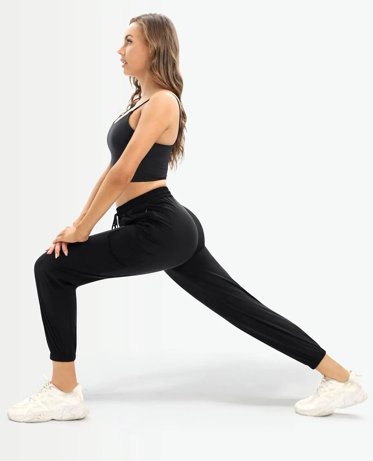 siliteelon Womens Cargo Joggers Lightweight Quick Dry Hiking Pants Athletic Workout Casual Outdoor