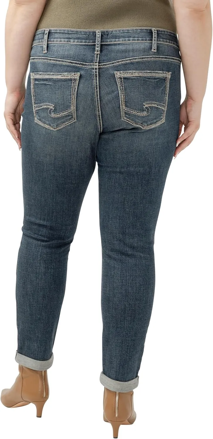 Silver Jeans Co. Women's Girlfriend Mid Rise Skinny Jeans-Legacy