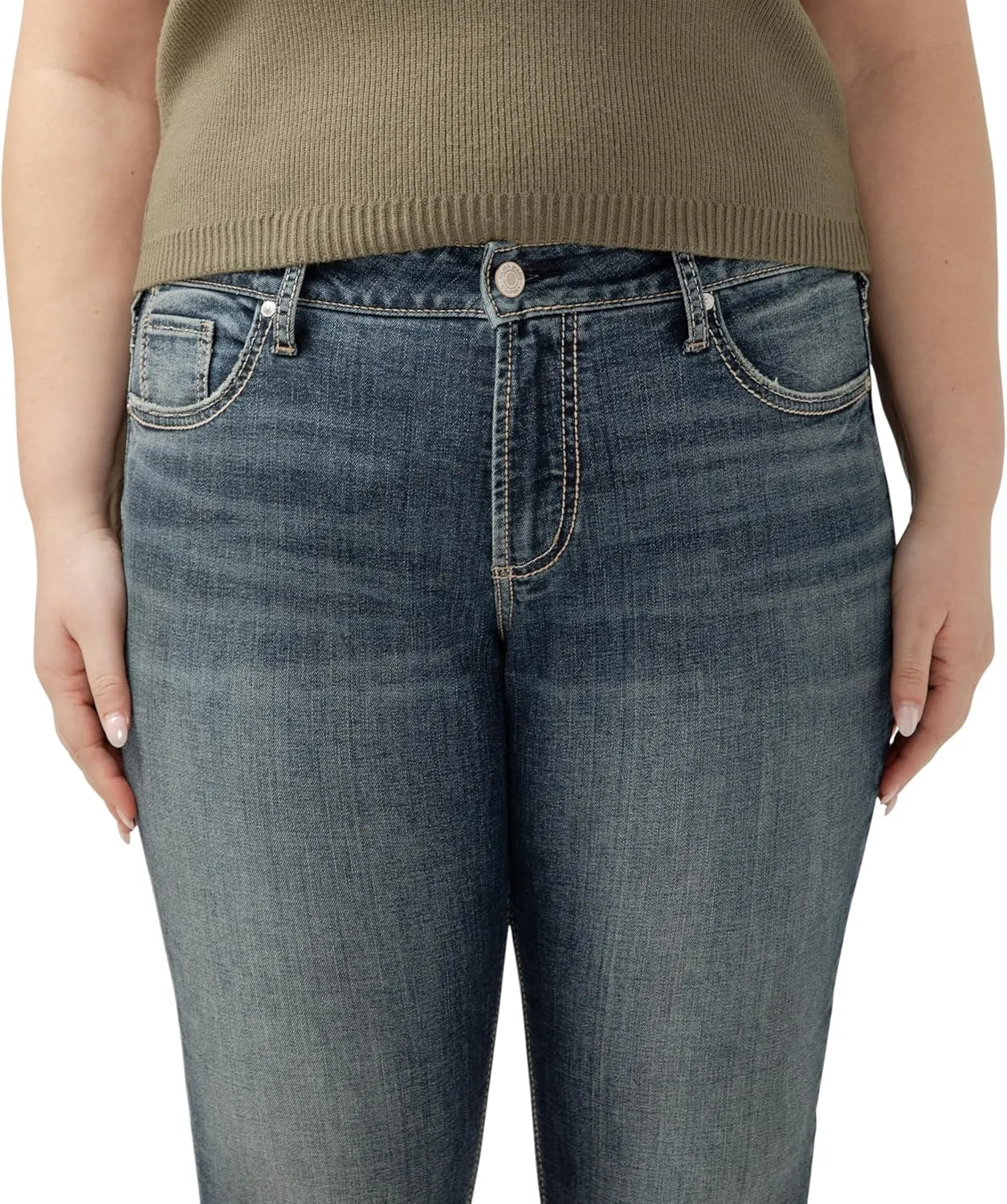 Silver Jeans Co. Women's Girlfriend Mid Rise Skinny Jeans-Legacy