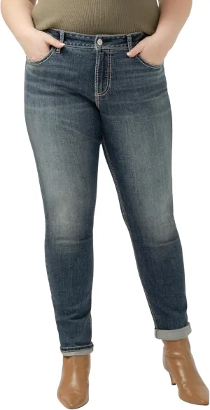 Silver Jeans Co. Women's Girlfriend Mid Rise Skinny Jeans-Legacy