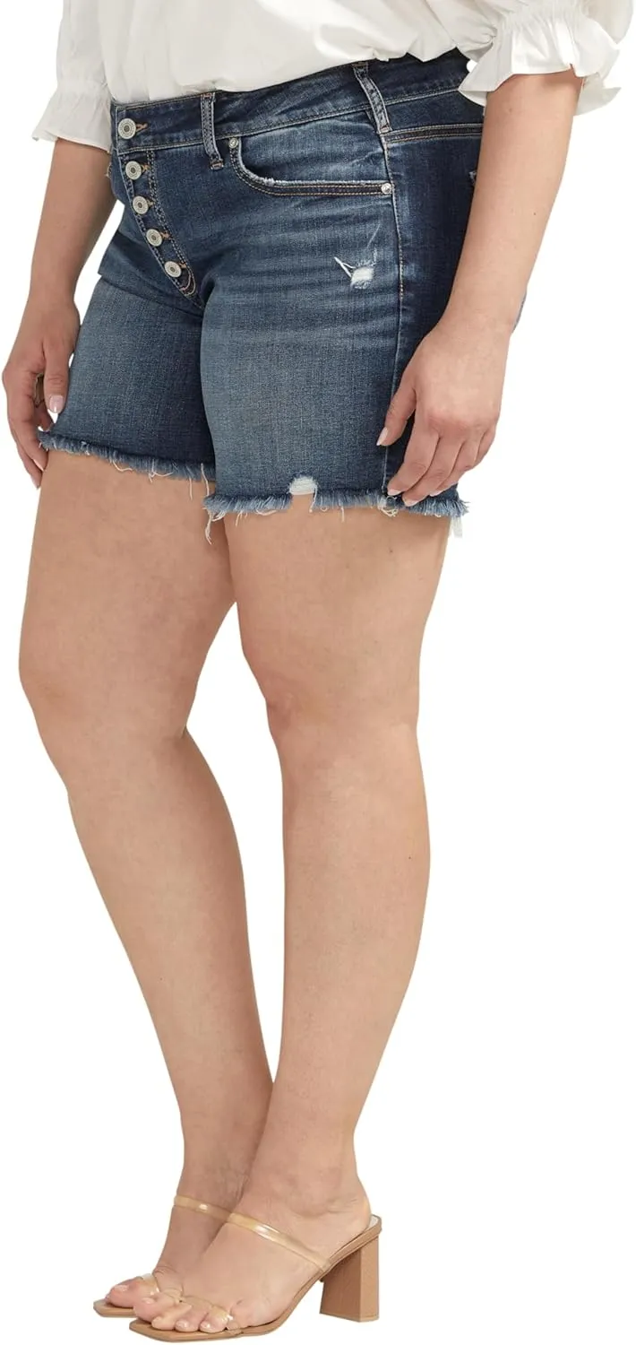 Silver Jeans Co. Women's Plus Size Boyfriend Mid Rise Short