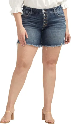 Silver Jeans Co. Women's Plus Size Boyfriend Mid Rise Short