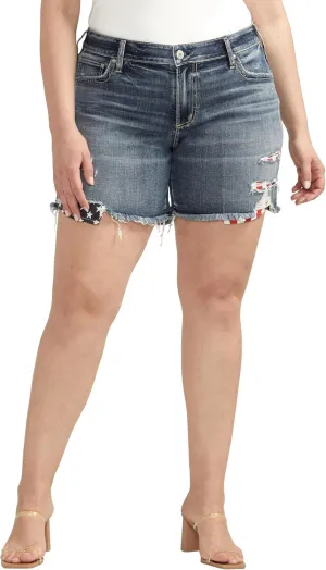 Silver Jeans Co. Women's Plus Size Boyfriend Mid Rise Short