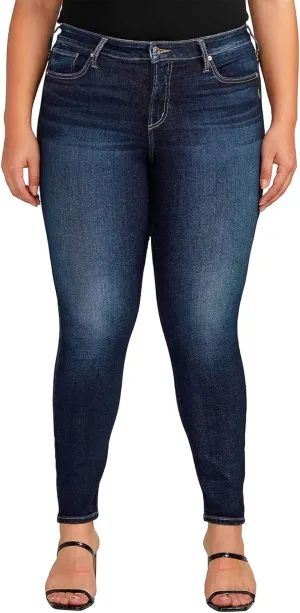 Silver Jeans Co. Women's Plus Size Infinite Fit Mid Rise Skinny Leg Jeans