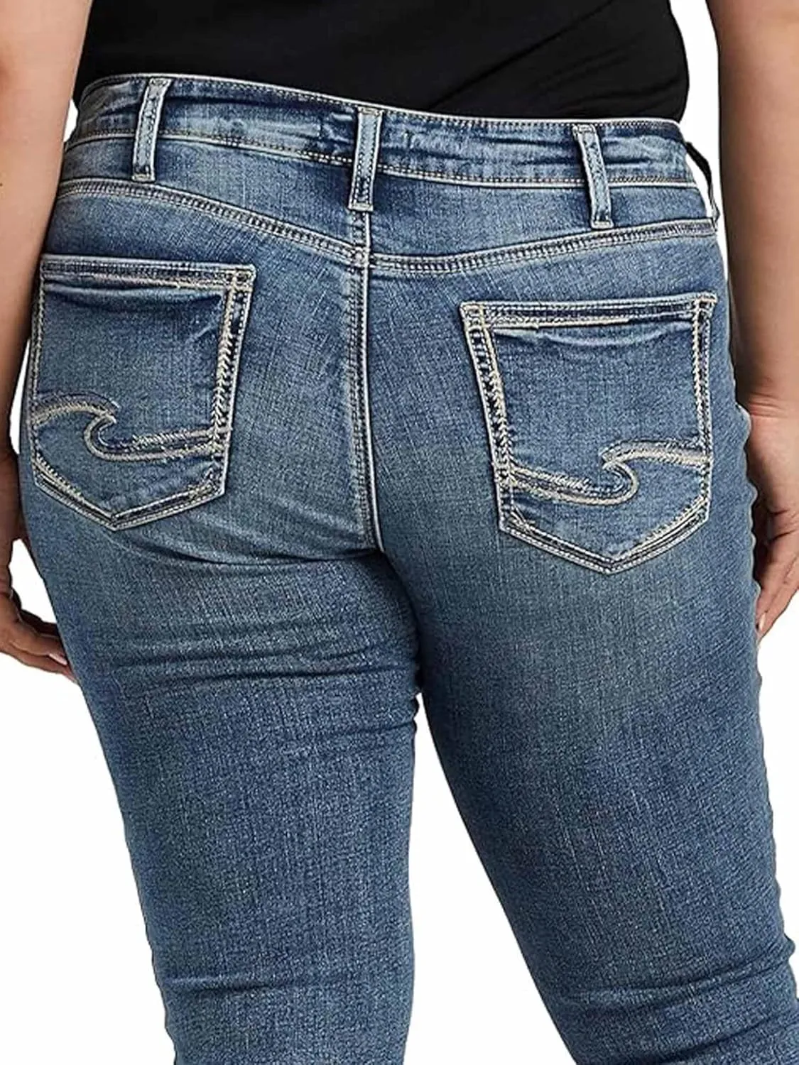 Silver Jeans Co. Women's Plus Size Suki Mid Rise Curvy Fit Skinny Jeans