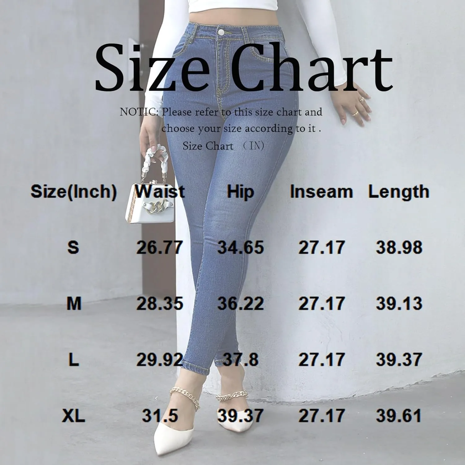 Skinny Jeans for Women Stretchy Butt Lifting High Waisted Jeans Trendy Tummy Control Summer Denim Leggings with Pockets