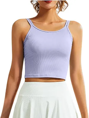 Sports Bras for Women Double Shoulder Strap Quick-Dry Workout Crop Cute Tank Tops Camisole Yoga Fitness Running Gym