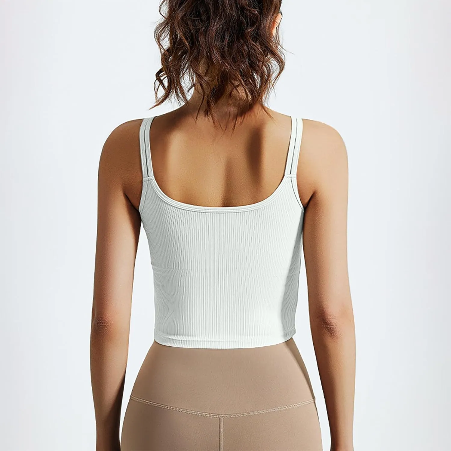 Sports Bras for Women Double Shoulder Strap Quick-Dry Workout Crop Cute Tank Tops Camisole Yoga Fitness Running Gym