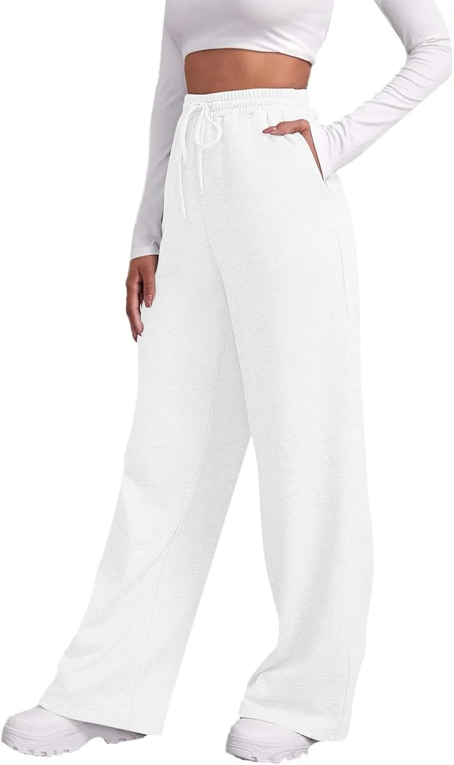 Straight Leg Sweatpants for Women Baggy Fleece Sweatpants Wide Leg Lounge Pants Casual Comfy Jogger Sweatpants