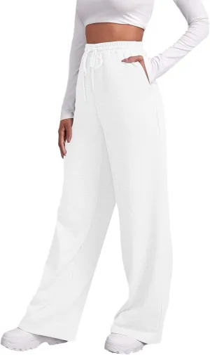 Straight Leg Sweatpants for Women Baggy Fleece Sweatpants Wide Leg Lounge Pants Casual Comfy Jogger Sweatpants