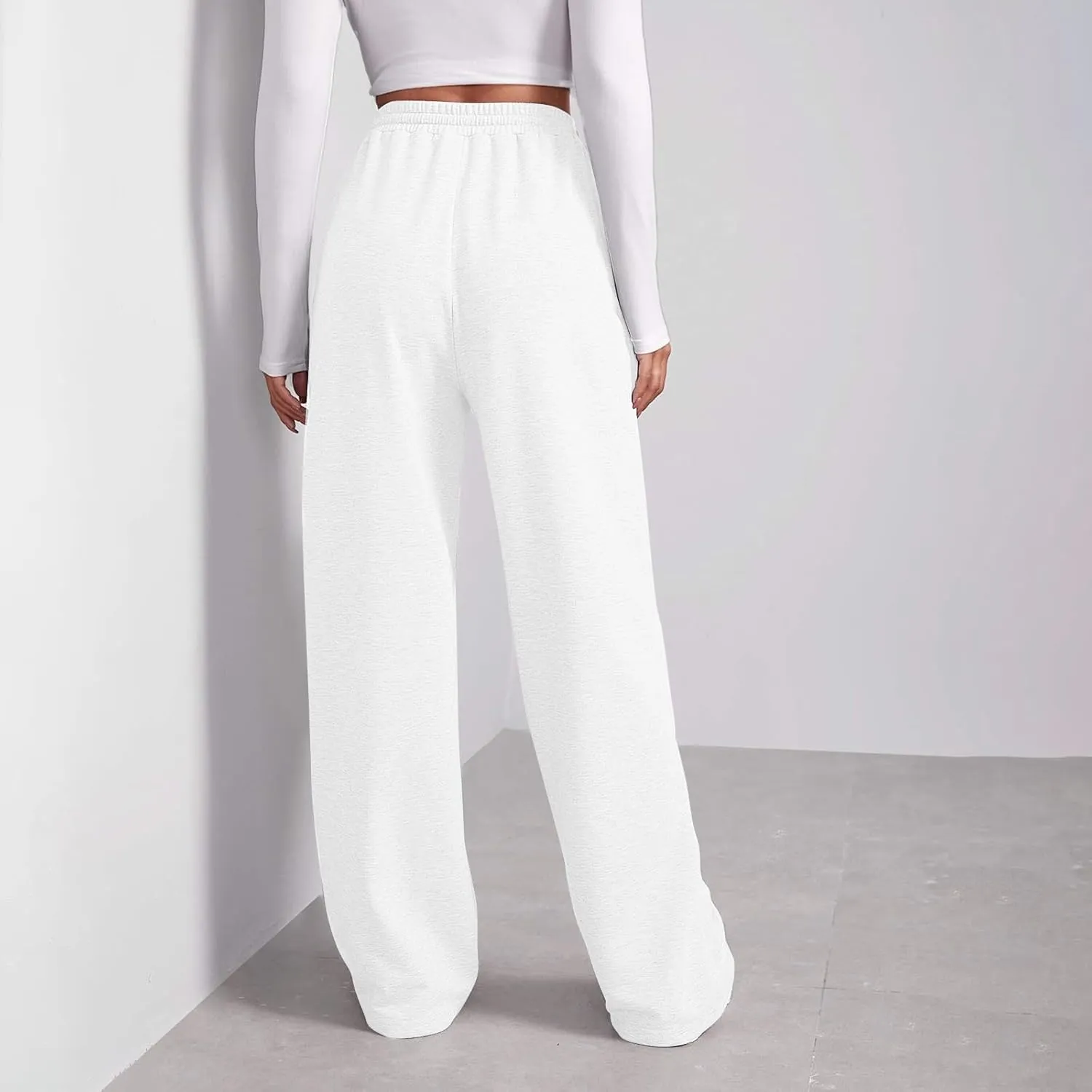 Straight Leg Sweatpants for Women Baggy Fleece Sweatpants Wide Leg Lounge Pants Casual Comfy Jogger Sweatpants