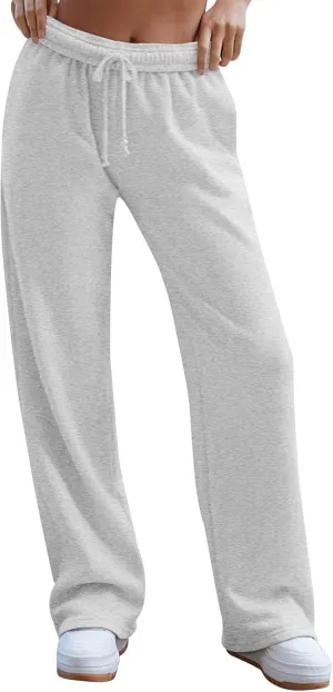 Sweat Pants for Womens Baggy Comfy High Waisted Wide Leg Sweatpants Athletic Joggers with Pockets