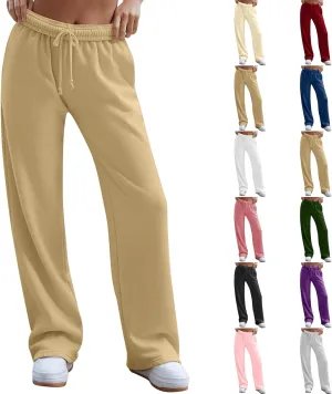 Sweat Pants for Womens Baggy Comfy High Waisted Wide Leg Sweatpants Athletic Joggers with Pockets