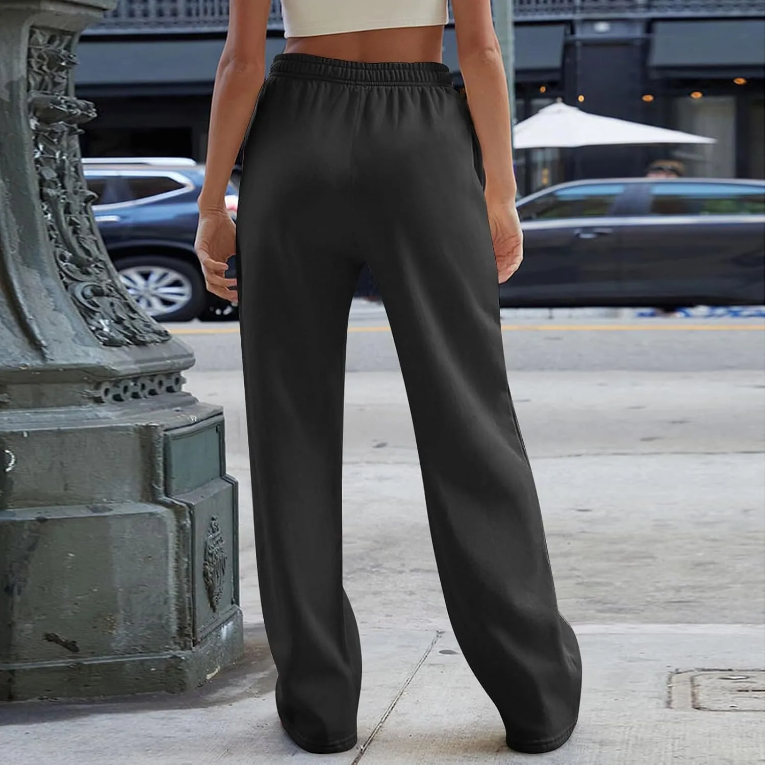 Sweat Pants for Womens Baggy Comfy High Waisted Wide Leg Sweatpants Athletic Joggers with Pockets