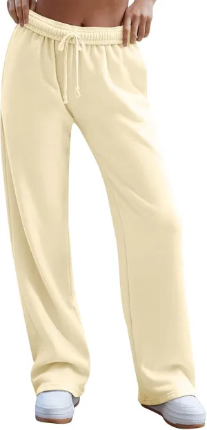 Sweat Pants for Womens Baggy Comfy High Waisted Wide Leg Sweatpants Athletic Joggers with Pockets