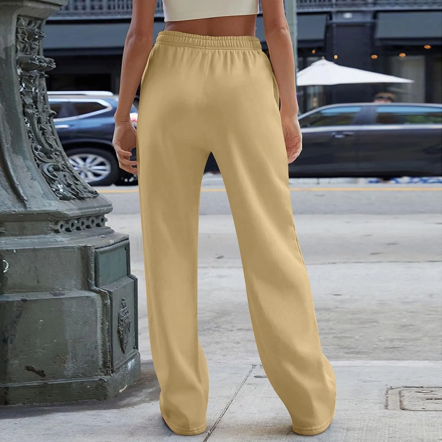 Sweat Pants for Womens Baggy Comfy High Waisted Wide Leg Sweatpants Athletic Joggers with Pockets