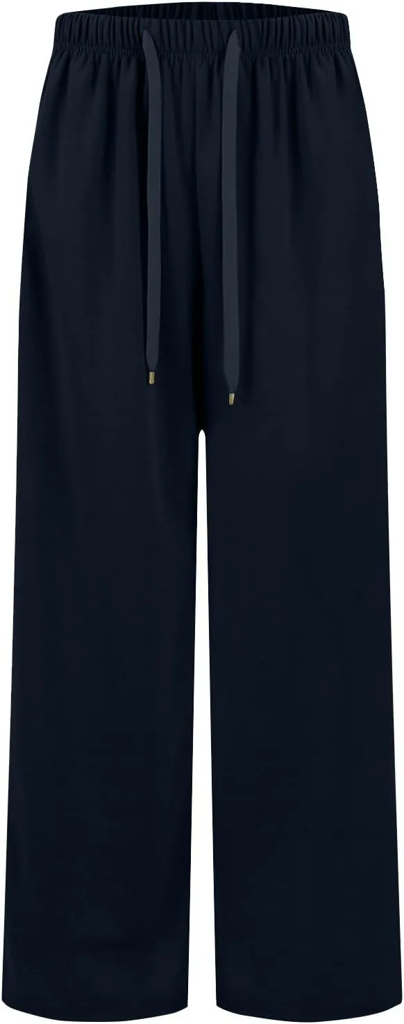 Sweatpants Women Wide Leg Baggy Drawstring Athletic Pants Lightweight Loose Fit Comfy Lounge Pants with Pockets