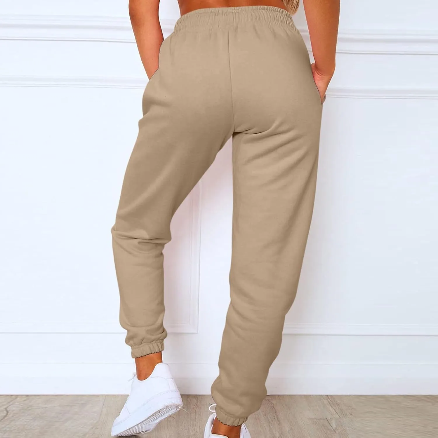 Sweats for Women High Waisted Fleece Lined Sweatpants Joggers with Pockets Trendy Casual Comfy Jogging Pants