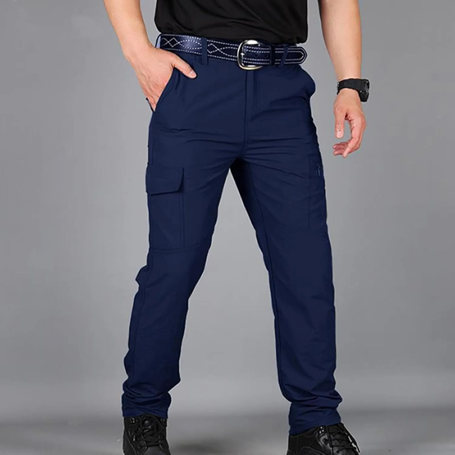 Tactical Cargo Pants for Men Waterproof Ripstop Pants Lightweight Quick Dry Hiking Pants Stretch Waist Work Pants 2025