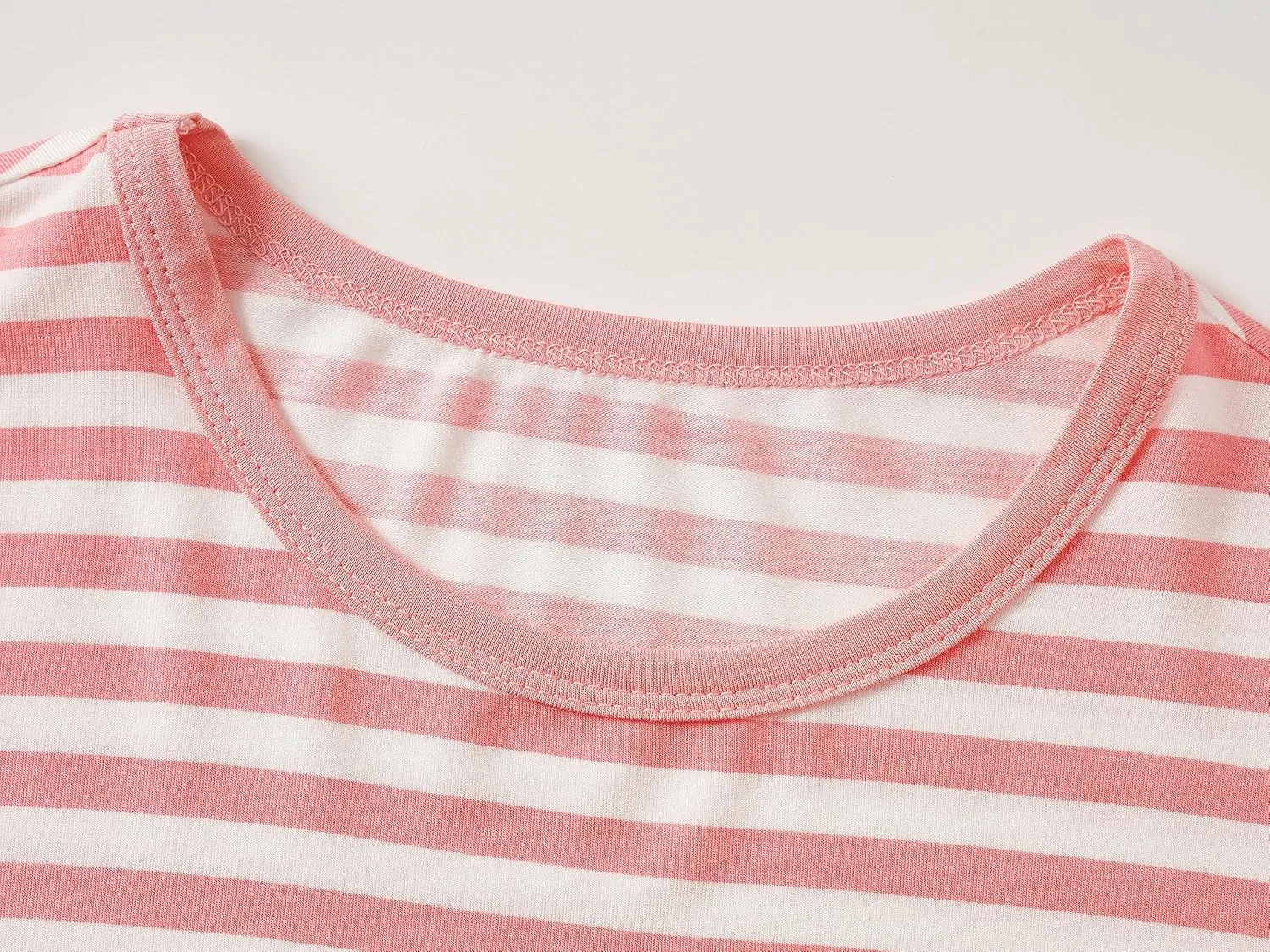 Tebbis Little & Big Girls Striped & Cat Pajama Set - Soft Modal Fiber 2-Piece Summer PJ’s in Sizes 6-18
