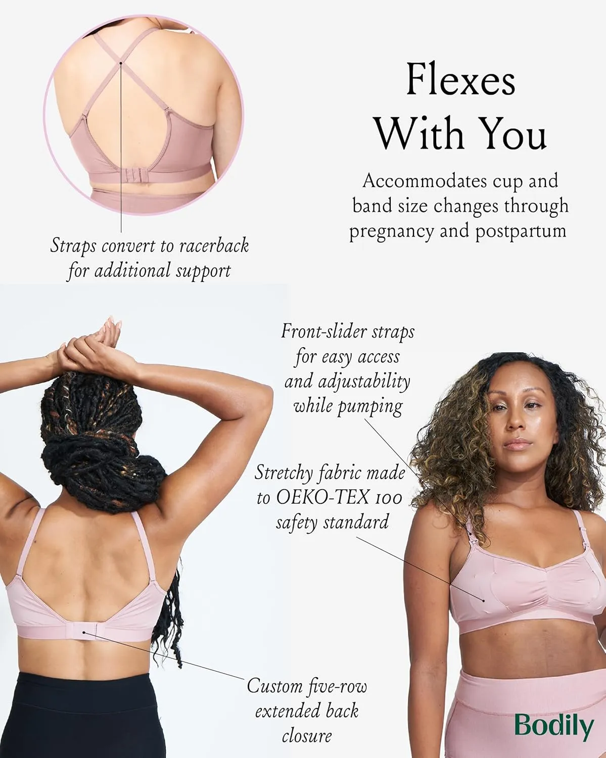 The Do Anything Nursing Bra for Breastfeeding & Hands Free Pumping, Wireless, Adjustable Maternity Bra, Versatile