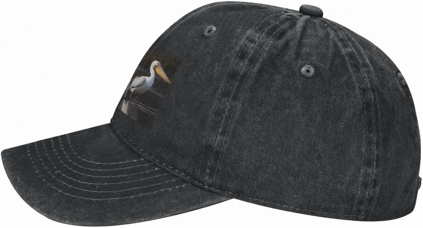 Three Pelicans Unisex Baseball Cap Breathable Cotton Trucker Hat Classic Denim Dad Hat Summer Sun Hat