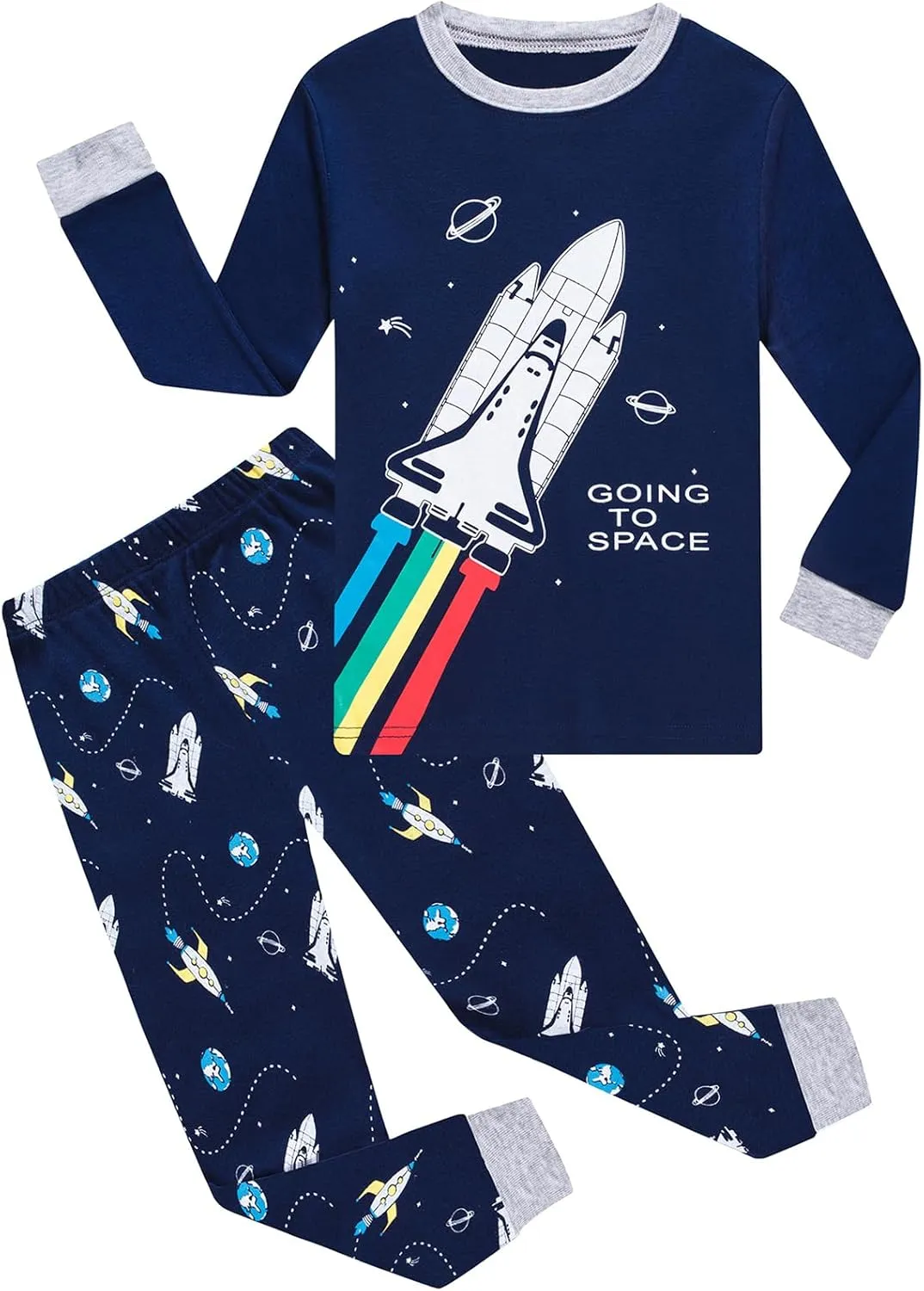 Toddler Boys Pajamas Sets Cotton Long Sleeve Sleepwear for Boys