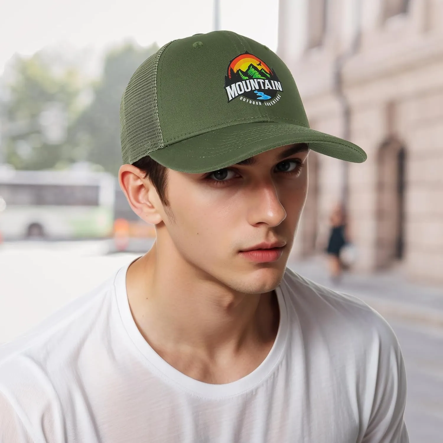Trucker Hats for Men - Blank Baseball Cap Teenagers Snapback Adjustable Breathable Mesh Back Cap Plain