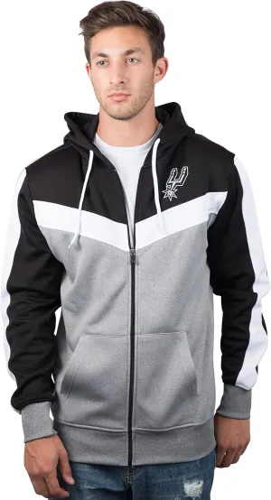 Ultra Game Adult Unisex NBA Official Contrast Back Cut Full Zip Hoodie Sweatshirt