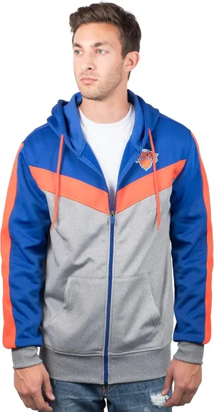 Ultra Game Adult's NBA Official Contrast Back Cut Full Zip Hoodie Sweatshirt