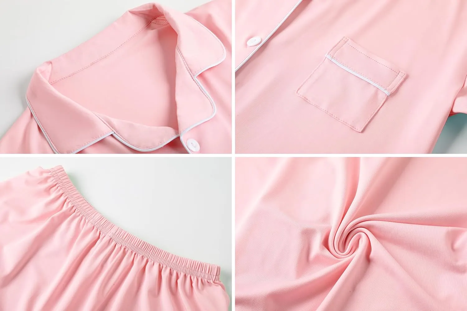 Umeyda Girls & Women Pajamas Set Soft Short Sleeve Pjs Set Button-Down Sleepwear Nightwear Loungewear