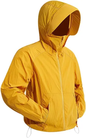 UPF 50  Hoodies for Men Solid Color Classic Quick Dry Shirts Sun Protection Jackets for Hiking Workout