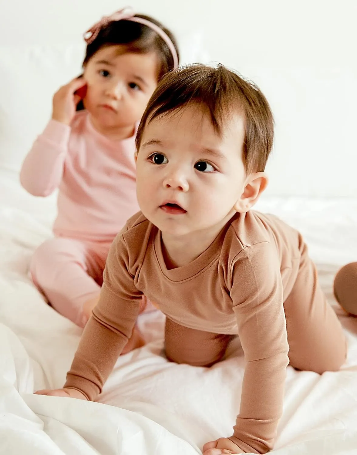 VAENAIT BABY 12M-12Y Kids Boys Girls Toddler Solid Cotton Daily Pajamas Pyjamas Sleepwear Set Basic