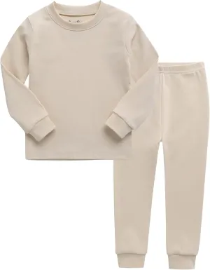 VAENAIT BABY 12M-12Y Kids Boys Girls Toddler Solid Cotton Daily Pajamas Pyjamas Sleepwear Set Basic