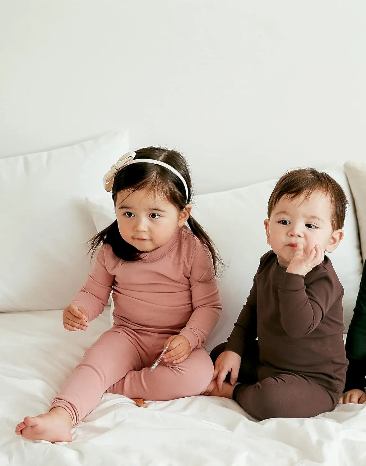 VAENAIT BABY 12M-12Y Kids Boys Girls Toddler Solid Cotton Daily Pajamas Pyjamas Sleepwear Set Basic
