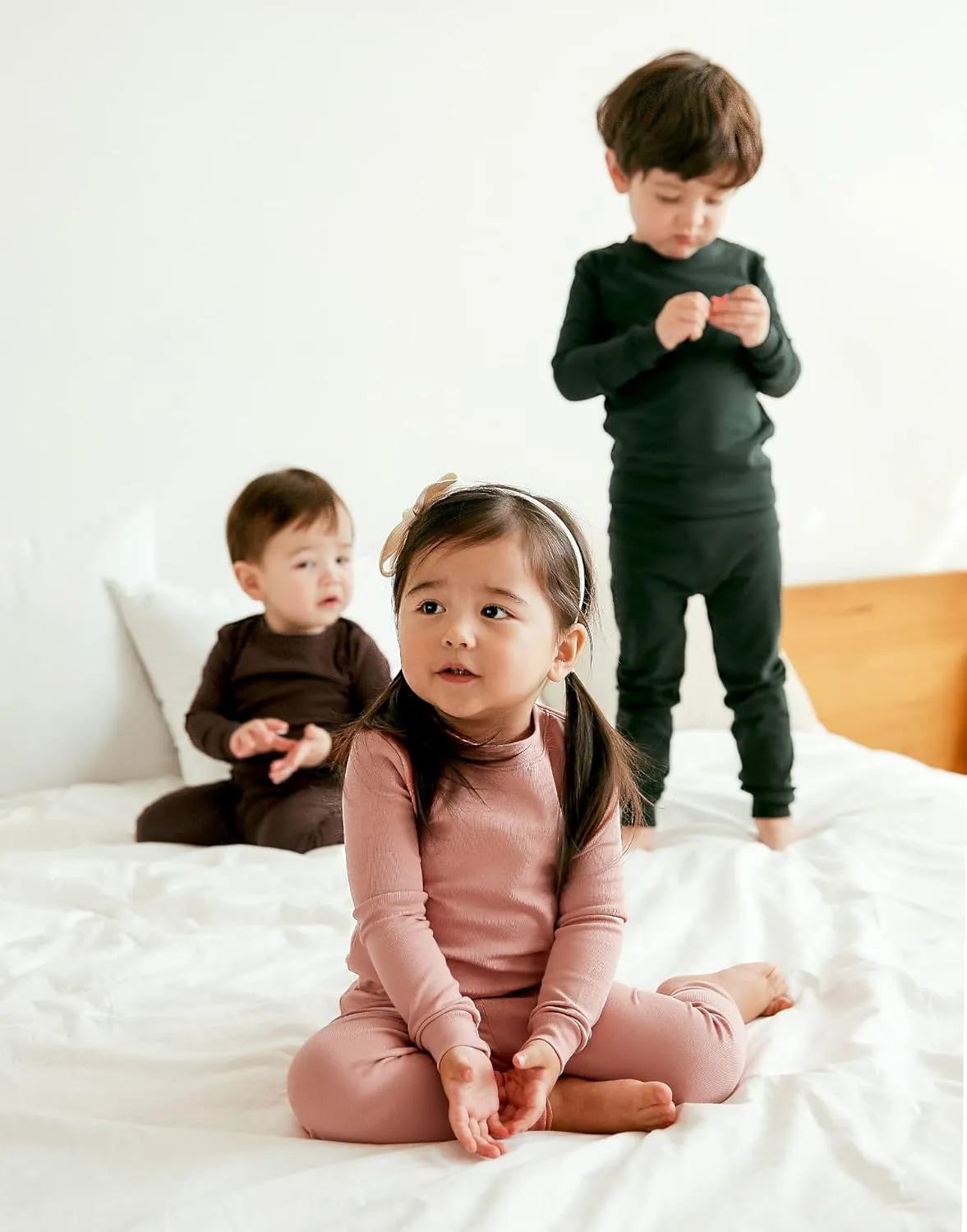 VAENAIT BABY 12M-12Y Kids Boys Girls Toddler Solid Cotton Daily Pajamas Pyjamas Sleepwear Set Basic