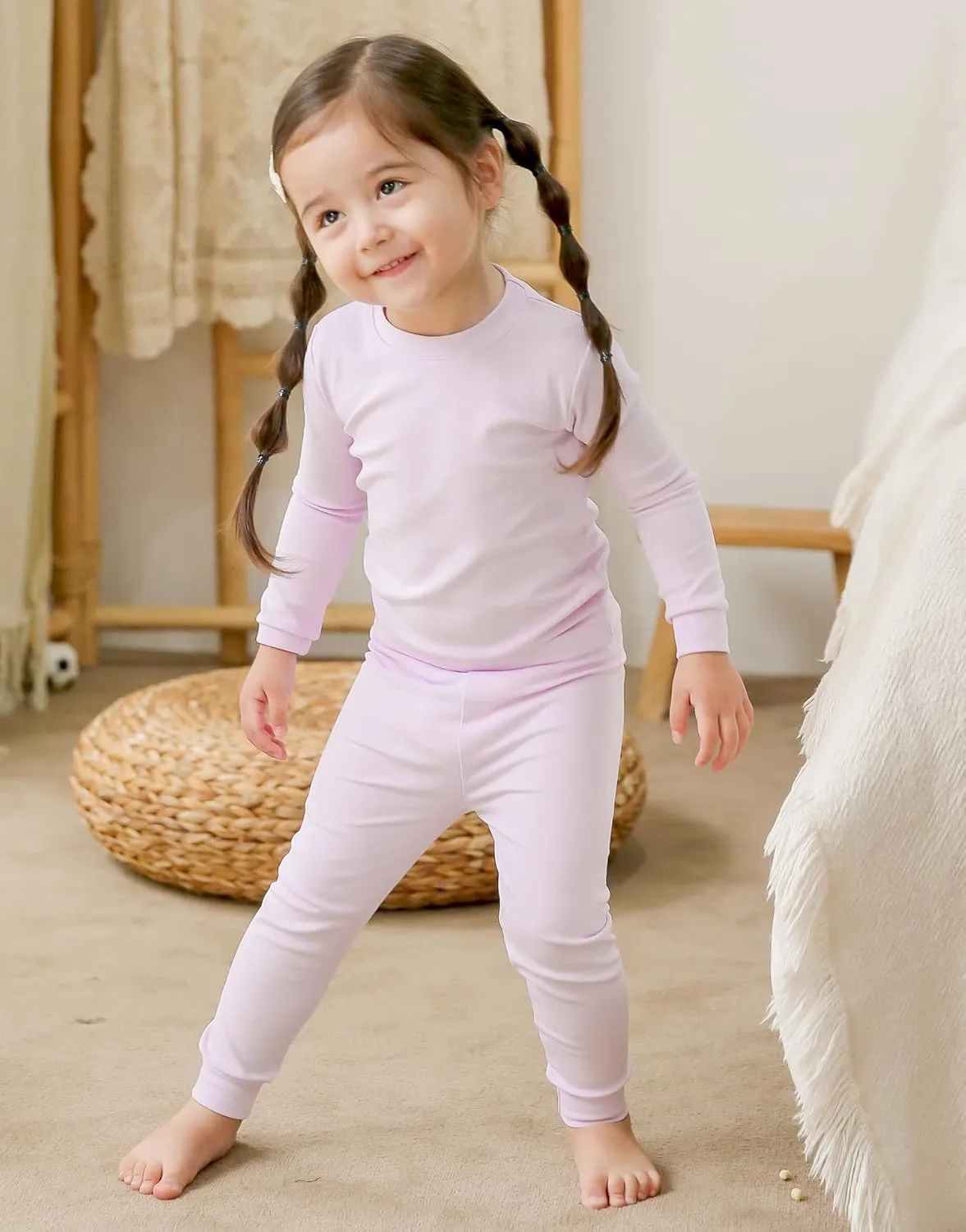 VAENAIT BABY 12M-12Y Kids Boys Girls Toddler Solid Cotton Daily Pajamas Pyjamas Sleepwear Set Basic
