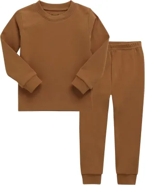 VAENAIT BABY 12M-12Y Kids Boys Girls Toddler Solid Cotton Daily Pajamas Pyjamas Sleepwear Set Basic
