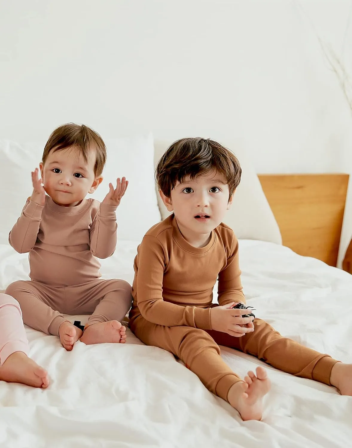 VAENAIT BABY 12M-12Y Kids Boys Girls Toddler Solid Cotton Daily Pajamas Pyjamas Sleepwear Set Basic