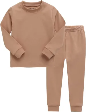 VAENAIT BABY 12M-12Y Kids Boys Girls Toddler Solid Cotton Daily Pajamas Pyjamas Sleepwear Set Basic