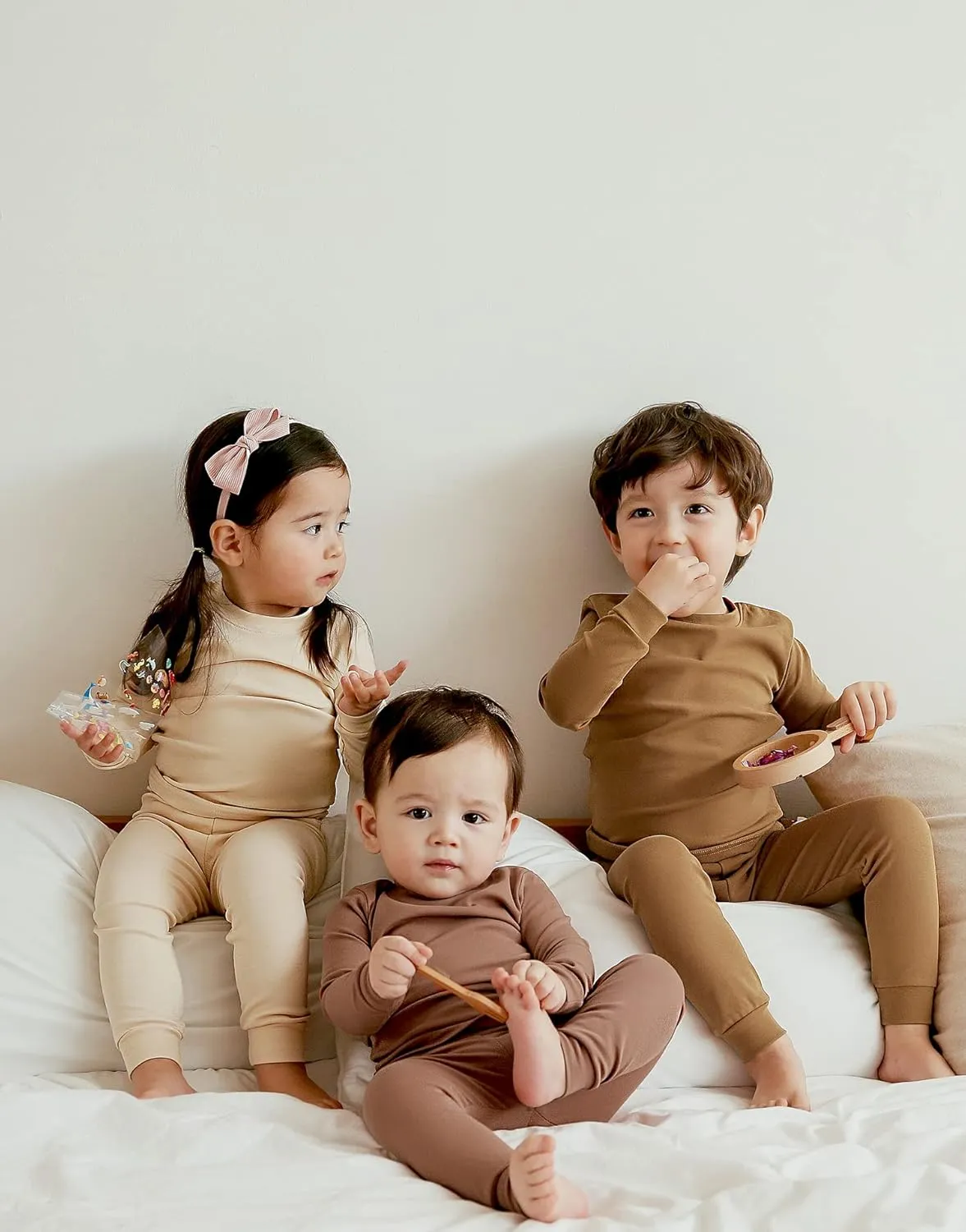VAENAIT BABY 12M-12Y Kids Boys Girls Toddler Solid Cotton Daily Pajamas Pyjamas Sleepwear Set Basic