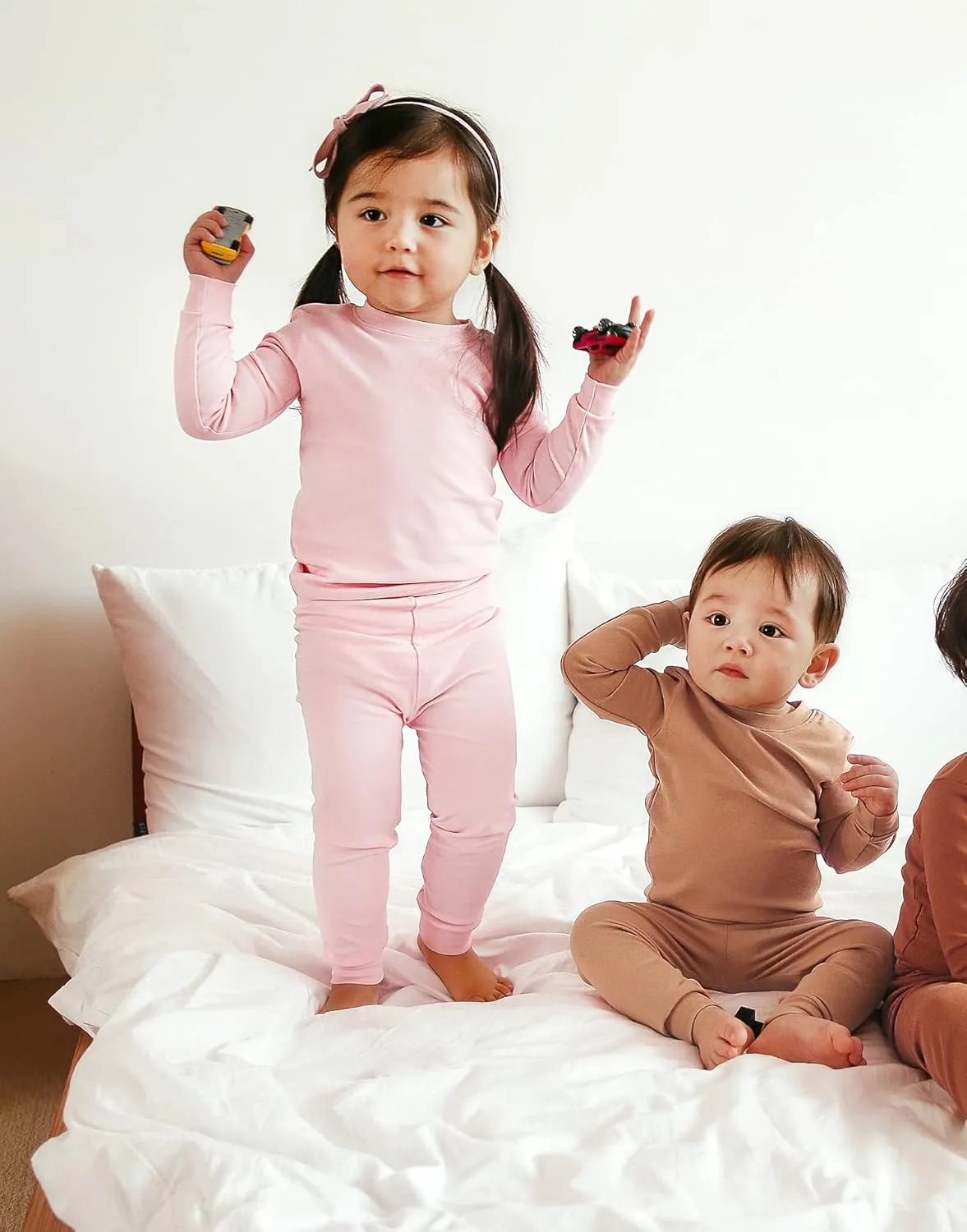 VAENAIT BABY 12M-12Y Kids Boys Girls Toddler Solid Cotton Daily Pajamas Pyjamas Sleepwear Set Basic