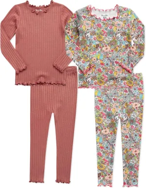 VAENAIT BABY 6M-12Y Kids Unisex Girls & Boys Soft Comfy Modal Tencel Shirring Sleepwear Pajamas 2pcs/4pcs Set