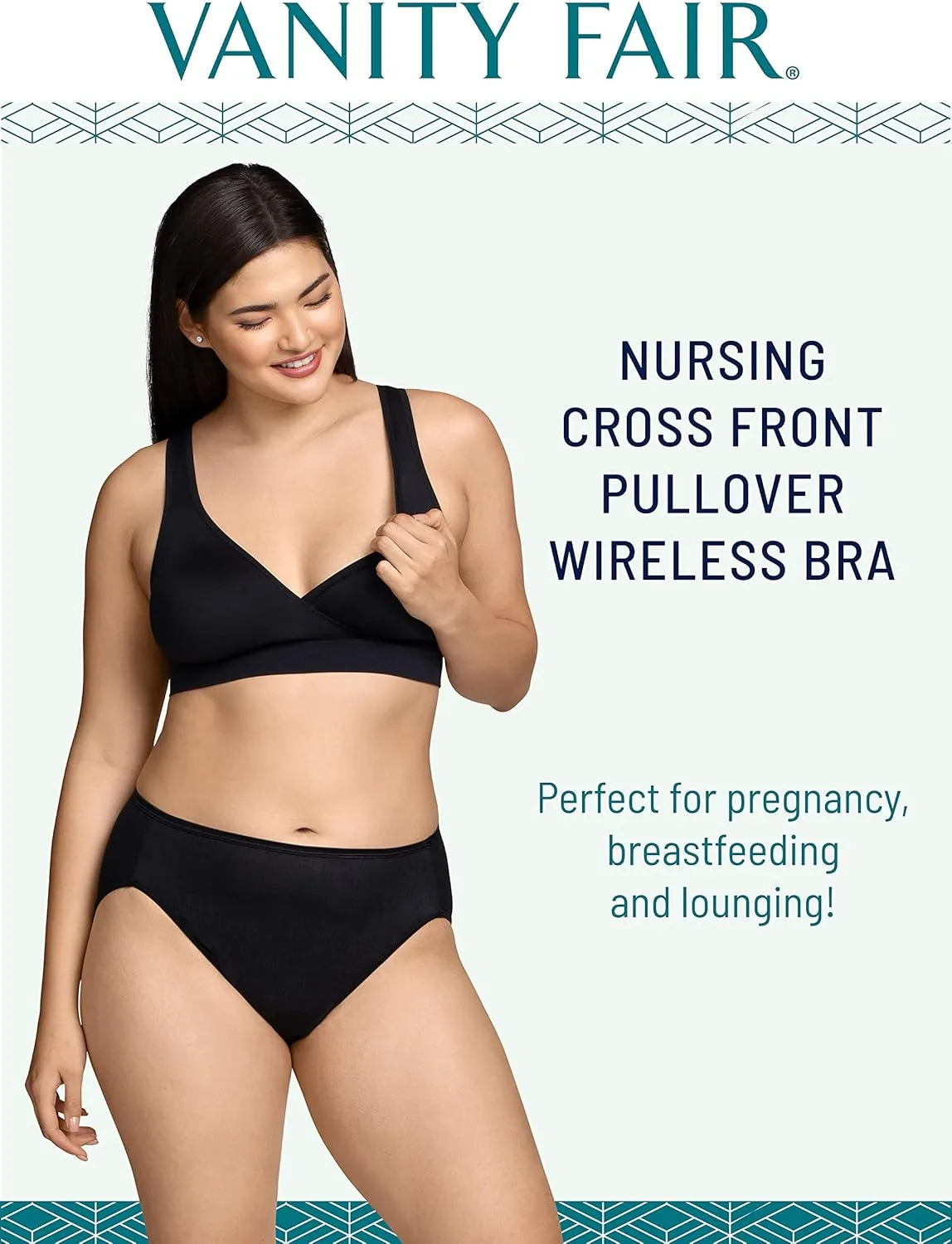 Vanity Fair Women's Maternity Nursing Bras for Breastfeeding: Wireless Pullover Lounge Sleep Bra, Available in Multipacks